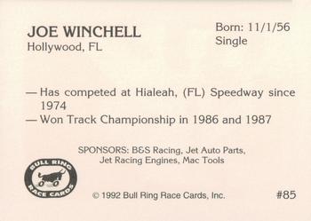 1992 Bull Ring #85 Joe Winchell Back
