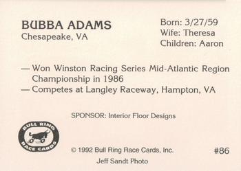 1992 Bull Ring #86 Bubba Adams Back