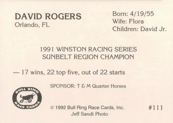 1992 Bull Ring #111 David Rogers Back