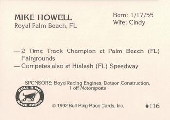 1992 Bull Ring #116 Mike Howell Back