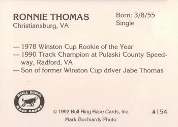1992 Bull Ring #154 Ronnie Thomas Back