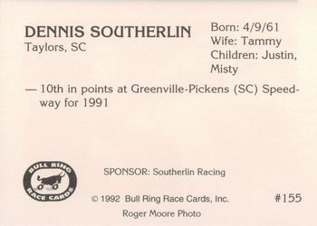 1992 Bull Ring #155 Dennis Southerlin Back