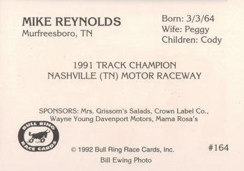 1992 Bull Ring #164 Mike Reynolds Back