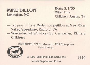 1992 Bull Ring #170 Mike Dillon Back