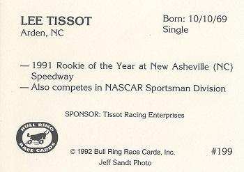 1992 Bull Ring #199 Lee Tissot Back
