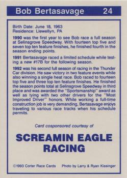 1993 Corter Clinton County & Selinsgrove Speedway #24 Bob Bertasavage Back