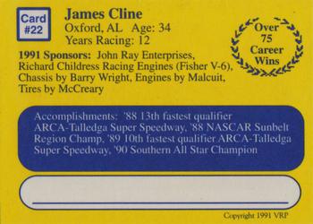 1991 Volunteer Racing Dirt Trax #22 James Cline Back