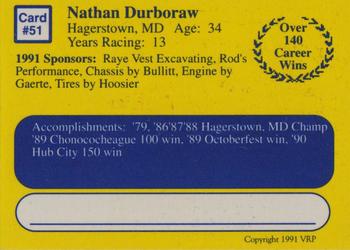 1991 Volunteer Racing Dirt Trax #51 Nathan Durboraw Back