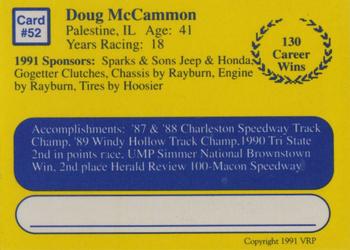 1991 Volunteer Racing Dirt Trax #52 Doug McCammon Back