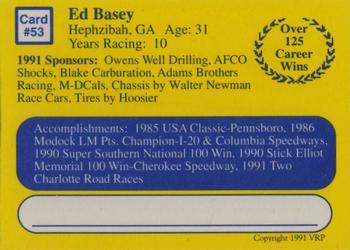 1991 Volunteer Racing Dirt Trax #53 Ed Basey Back
