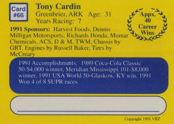 1991 Volunteer Racing Dirt Trax #66 Tony Cardin Back