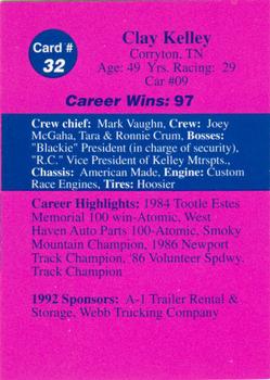 1992 Volunteer Racing Dirt Trax #32 Clay Kelley Back