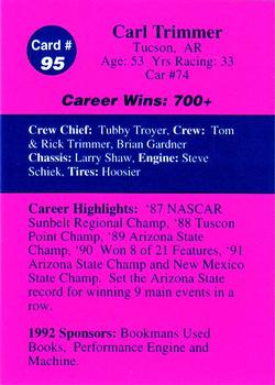 1992 Volunteer Racing Dirt Trax #95 Carl Trimmer Back