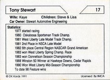 1991 DK IMCA Dirt Track #20 Tony Stewart Back