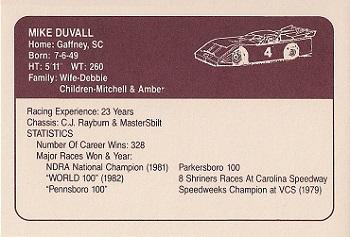 1991 JAGS #4 Mike Duvall Back