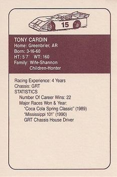 1991 JAGS #15 Tony Cardin Back