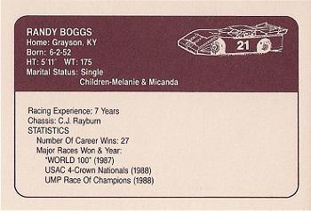 1991 JAGS #21 Randy Boggs Back