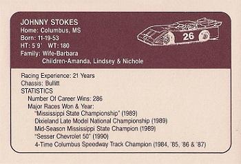 1991 JAGS #26 Johnny Stokes Back