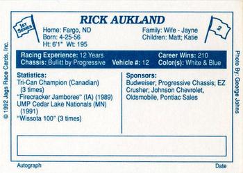 1992 JAGS #2 Rick Aukland Back