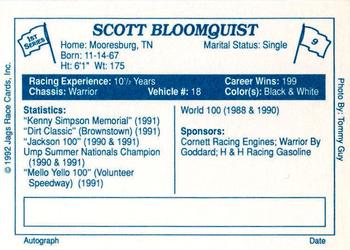 1992 JAGS #9 Scott Bloomquist Back