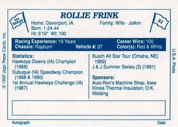 1992 JAGS #31 Rollie Frink Back
