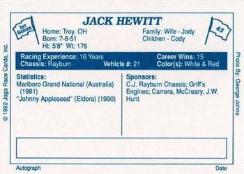 1992 JAGS #43 Jack Hewitt Back