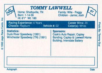 1992 JAGS #67 Tommy Lawwell Back