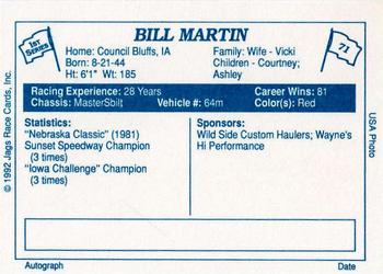 1992 JAGS #71 Bill Martin Back