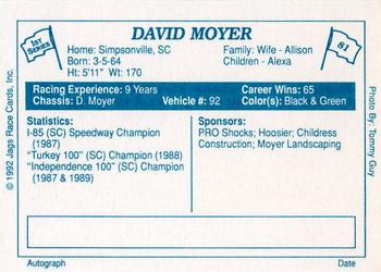 1992 JAGS #81 David Moyer Back