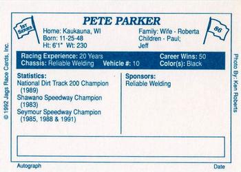 1992 JAGS #86 Pete Parker Back
