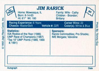 1992 JAGS #90 Jim Rarick Back