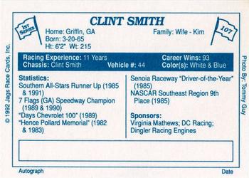 1992 JAGS #107 Clint Smith Back