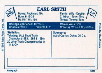 1992 JAGS #109 Earl Smith Back