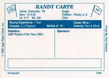 1992 JAGS #145 Randy Carte Back