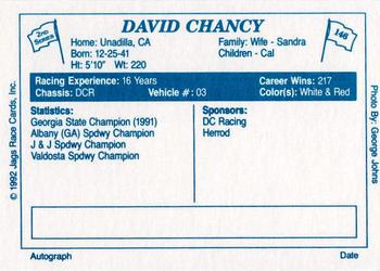 1992 JAGS #146 David Chancy Back