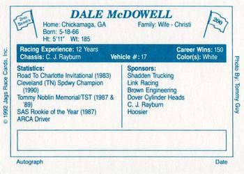 1992 JAGS #200 Dale McDowell Back