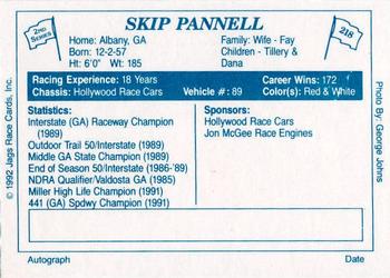 1992 JAGS #218 Skip Pannell Back