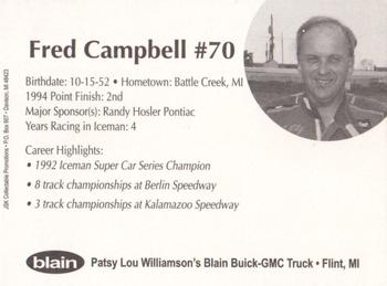1995 JSK Iceman Supercar Series #NNO Fred Campbell Back
