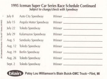 1995 JSK Iceman Supercar Series #NNO Schedule Card Back
