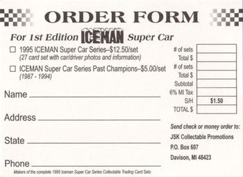 1995 JSK Iceman Supercar Series Past Champions #NNO Cover Card Back