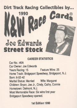 1990 K & W Dirt Track #NNO Joe Edwards Back