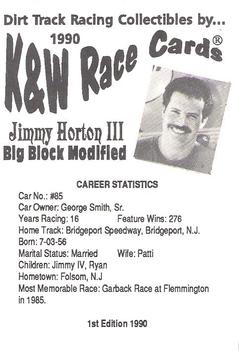 1990 K & W Dirt Track #NNO Jimmy Horton Back