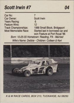 1991 K & W Dirt Track #04 Scott Irwin Back