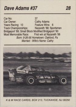1991 K & W Dirt Track #28 Dave Adams Back