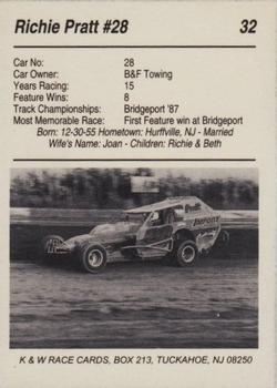 1991 K & W Dirt Track #32 Richie Pratt Back