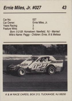 1991 K & W Dirt Track #43 Ernie Miles Jr. Back