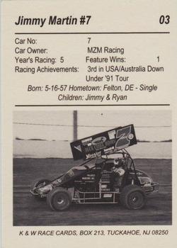 1991 K & W URC Sprints #03 Jimmy Martin Back