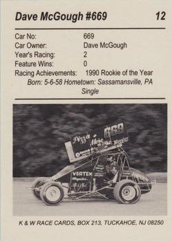 1991 K & W URC Sprints #12 Dave McGough Back