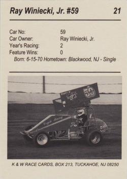 1991 K & W URC Sprints #21 Ray Winiecki, Jr. Back