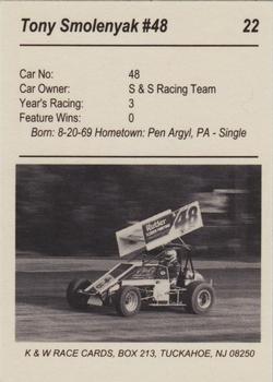 1991 K & W URC Sprints #22 Tony Smolenyak Back